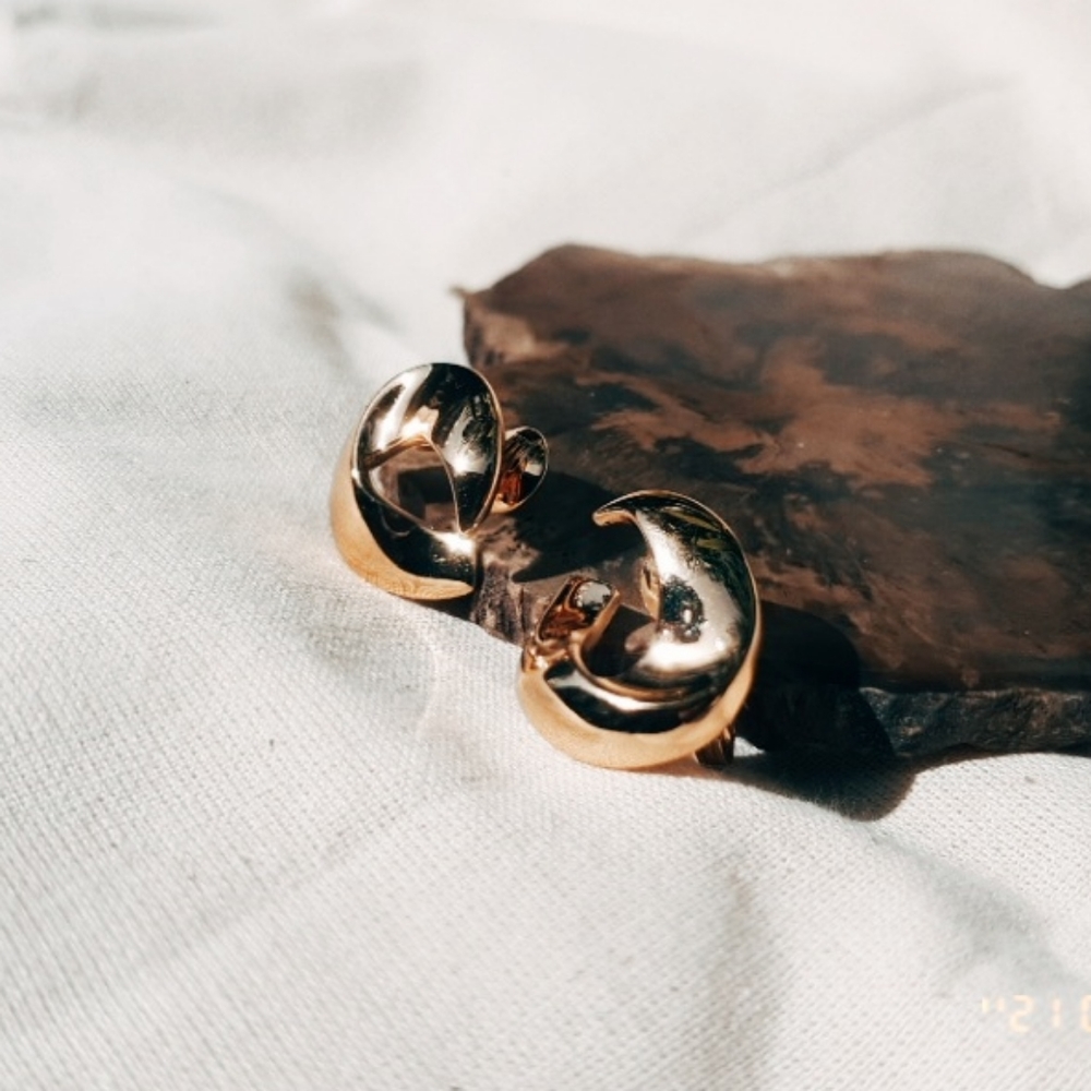 Vintage Monet Gold Earrings